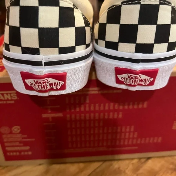 Vans Black and White Checkerboard Slip-Ons NEW - Picture 5 of 10
